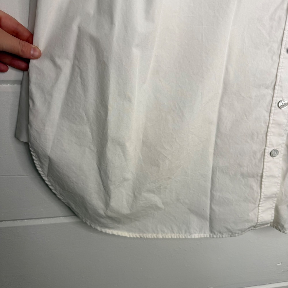 Talbots Plus 3X Boyfriend Shirt White Button Down Long Sleeve 100% Cotton NWOT - Picture 4 of 8